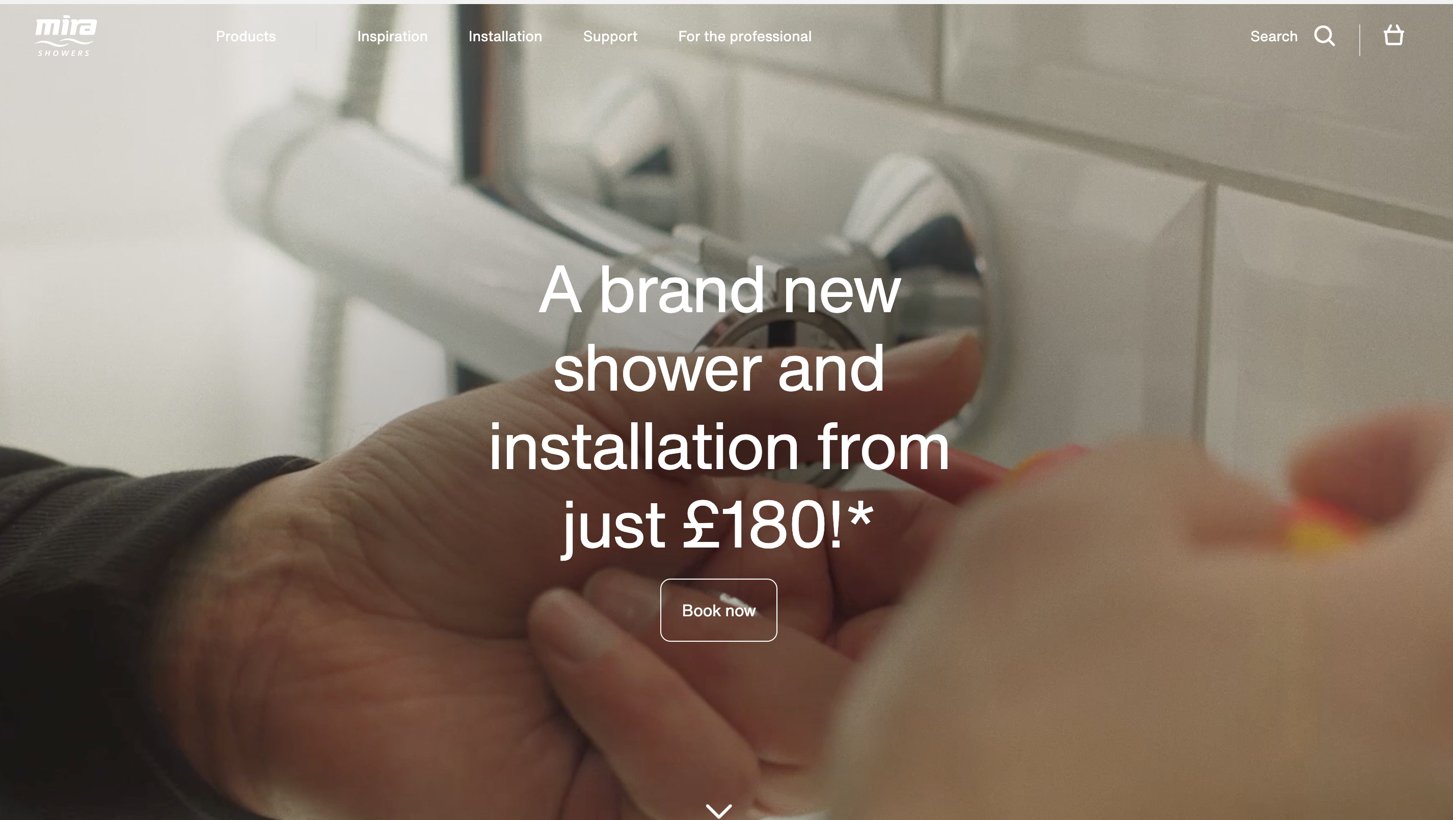 Mira Showers website screenshot